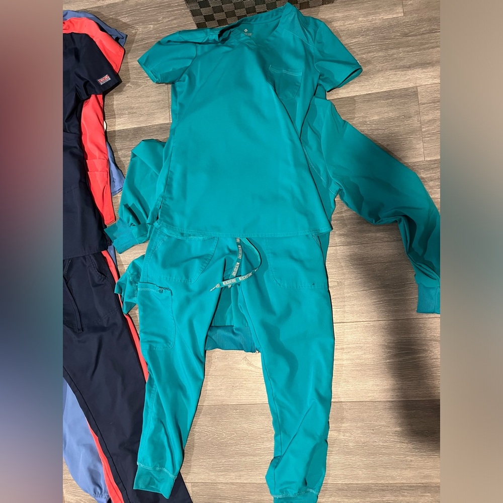 Teal scrubs
